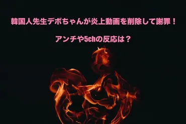 韓国人先生デボちゃんが炎上動画を削除して謝罪!アンチやの反応は?