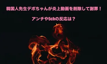 韓国人先生デボちゃんが炎上動画を削除して謝罪!アンチやの反応は?