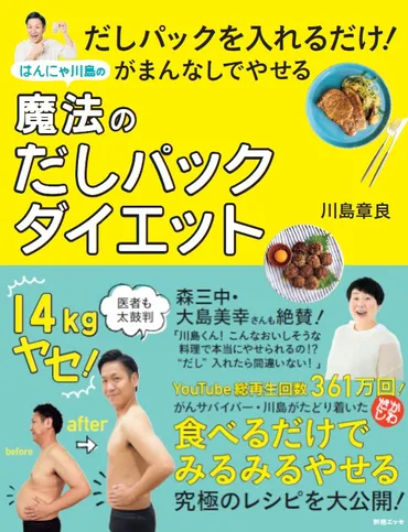 おいしく食べるだけ!? 魔法の「だしパックダイエット」 ~はんにゃ・川島章良に聞く~(第1回) 『はんにゃ川島の魔法のだしパックダイエット』
