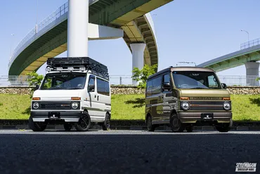 80年代に愛された「マユゲ顔」! レトロ顔にカスタムされた軽バンがめっちゃエモい!