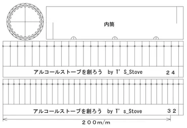 アルコールストーブを創ろう // 展開図(治具)&説明 : アルコールストーブを創ろう