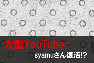 大物YouTube r、syamu_gameさん復活!?Twitterアカウントは本物?偽物?
