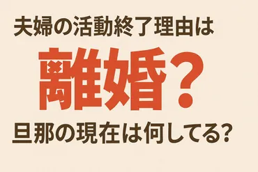こばやし夫婦の活動終了理由は離婚?旦那の現在は何してる?